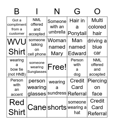 I Spy Bingo Card
