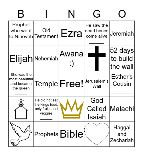 Awana Bible Bingo Card
