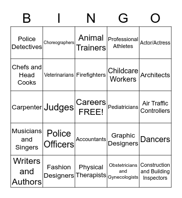 Career Bingo Card