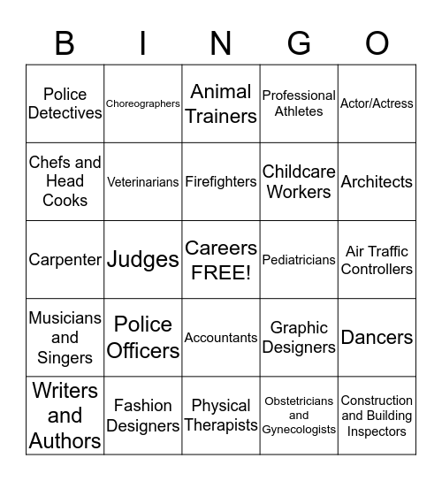 Career Bingo Card