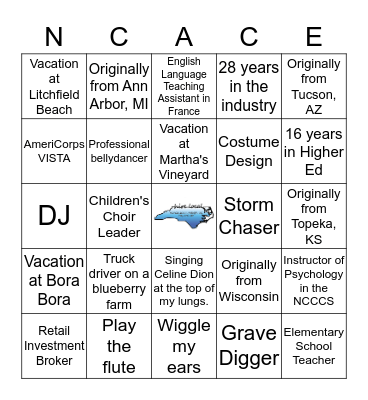 First Time Attendee BINGO Card