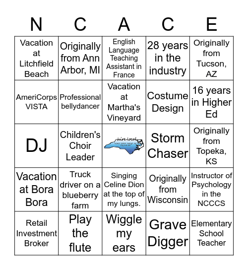 First Time Attendee BINGO Card