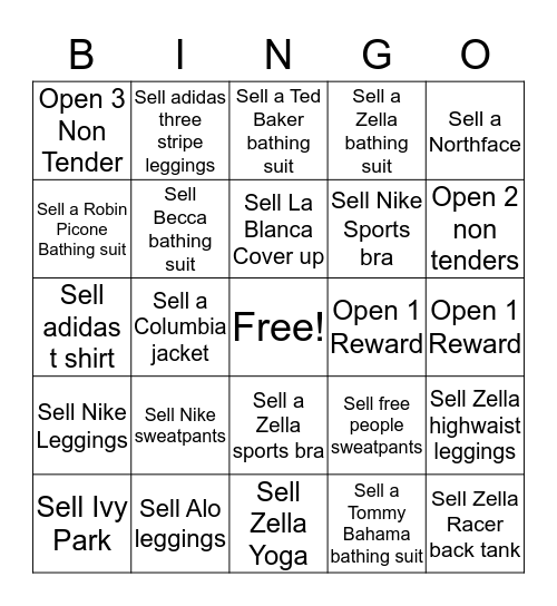 Active  Bingo Card