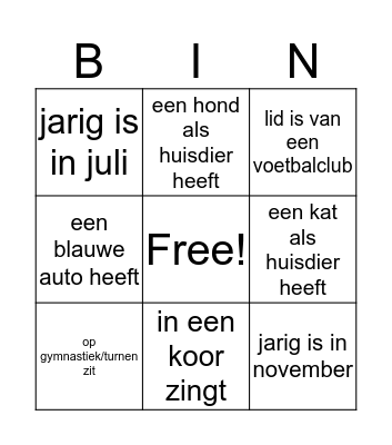 Vind iemand die... Bingo Card