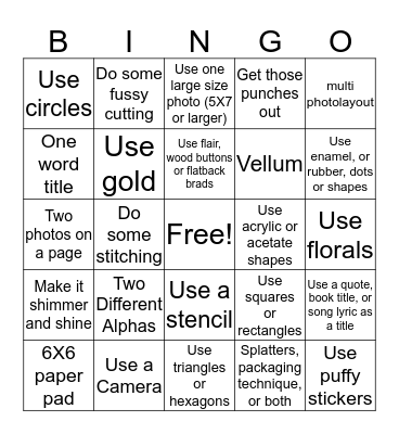 iNSD Bingo Challenge Bingo Card