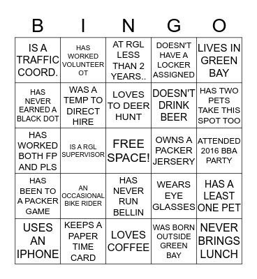 GET TO KNOW YOUR TEAMS Bingo Card