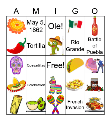 CINCO DE MAYO Bingo Card