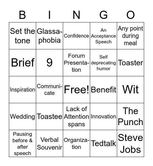 Chapter 18 Bingo Card