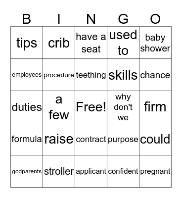 Vocabulary Bingo       5/3/2017 Bingo Card