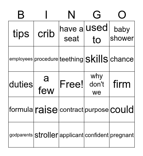 Vocabulary Bingo       5/3/2017 Bingo Card