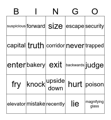 Vocab: Riddles Bingo Card