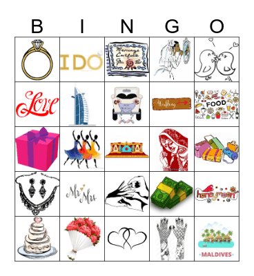 Shereen's Bridal Bingo! Bingo Card