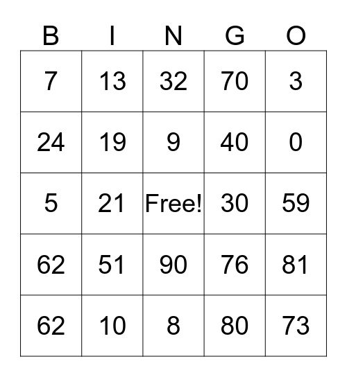 MetLife Fitness Fair Bingo Card