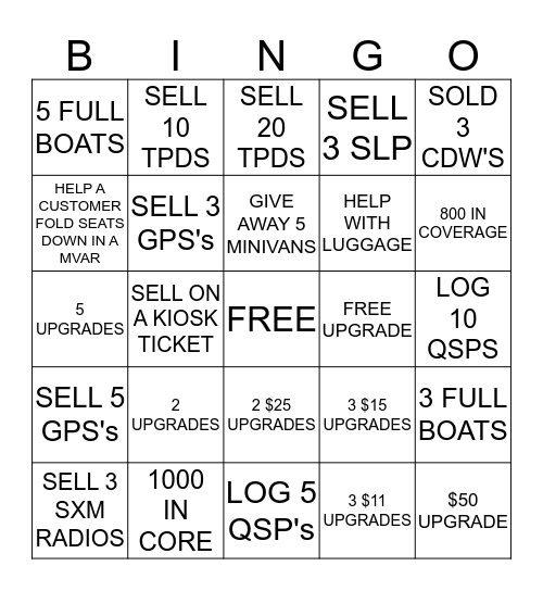 ERAC BINGO Card