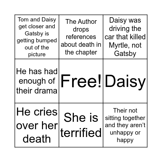 Chapter 7  Bingo Card