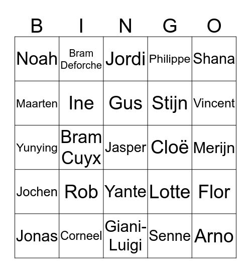 SPAUWGO Bingo Card