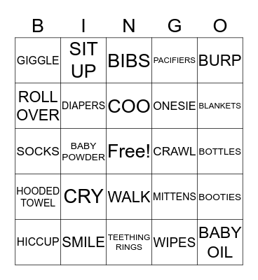 BABY BINGO Card