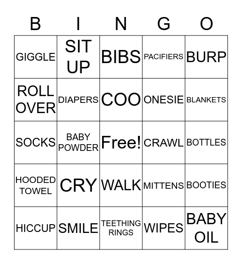 BABY BINGO Card