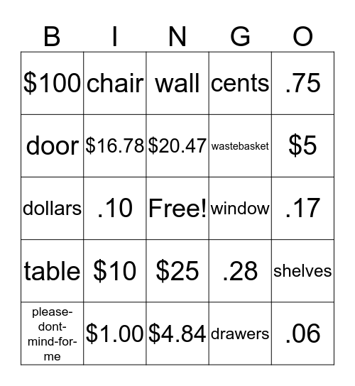 ASL BING-OH Bingo Card