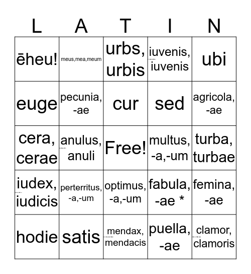 CLC Stage 4-5 Bingo Card