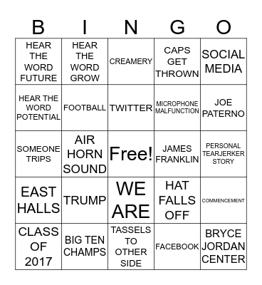 PSU GRADUATION  Bingo Card