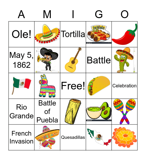 CINCO DE MAYO BINGO Card