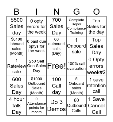 Upsell Bingo  Bingo Card
