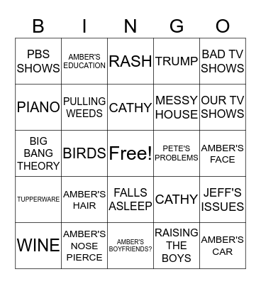 RELATIVES Bingo Card