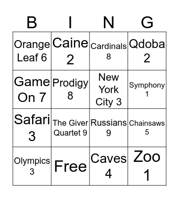 Escape Bingo.. NOT Bingo Card