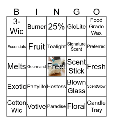 Dr. Pepper's Partylite Words BINGO Card