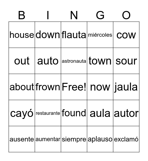 Lista 19 Bingo Card