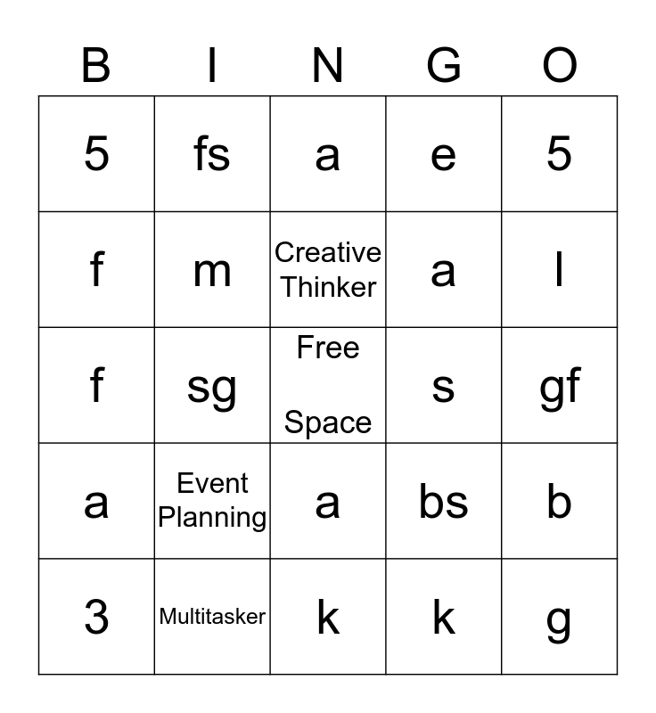Administrative Professionals Appreciation BINGO Card