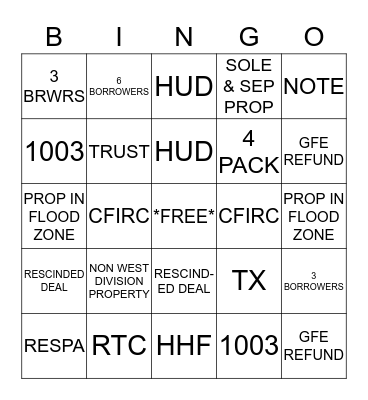 HARPINGO Bingo Card