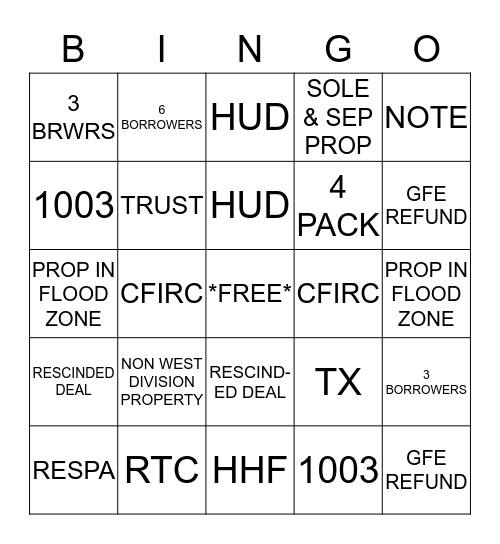 HARPINGO Bingo Card