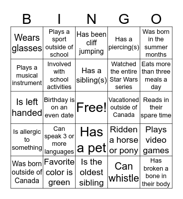 Someone who... Bingo Card