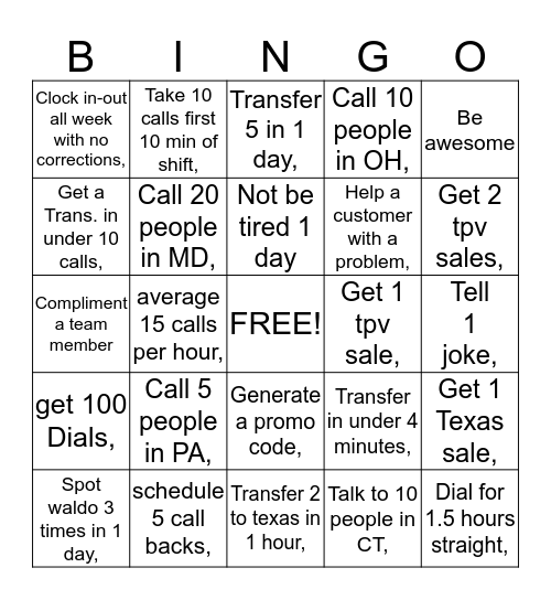 Vivint.Energy Bingo Card