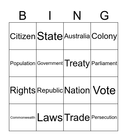 Federation bingo Card