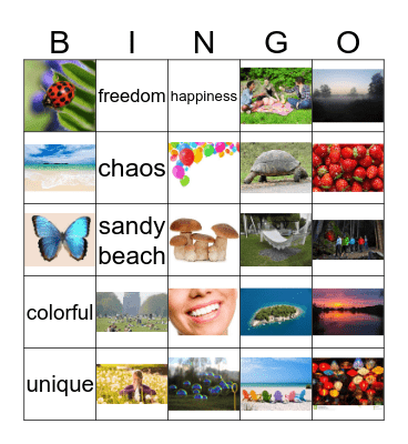 Bunter Sommer Bingo Card