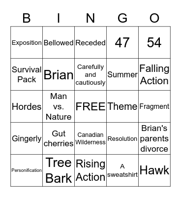 Survival Bingo Card