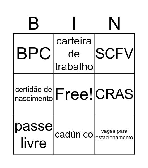 Laços de Família  Bingo Card