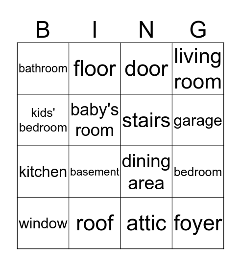 The Home Bingo Card