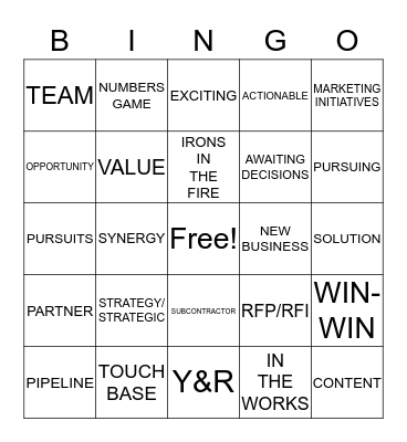Quarterly Catch-Up Bingo Card