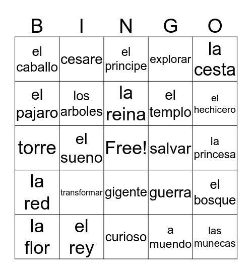 Fairytales Bingo Card