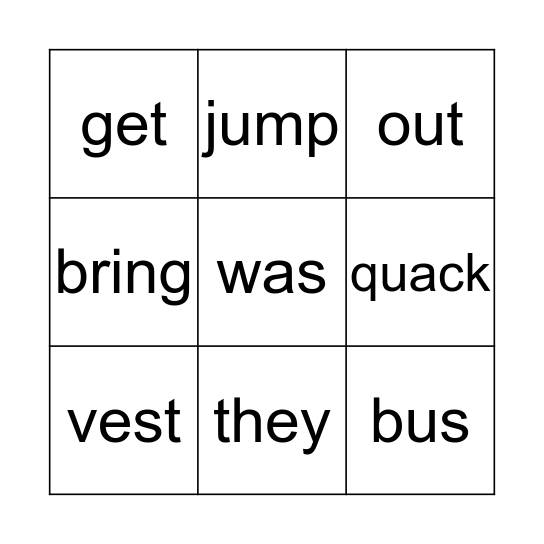 4th 9 Weeks Bingo Card