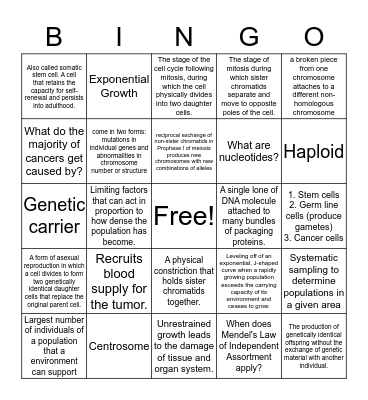 CHAPTER 8,10,22  Bingo Card