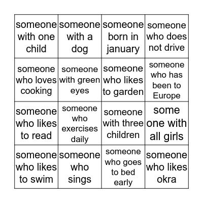 Bingo Card
