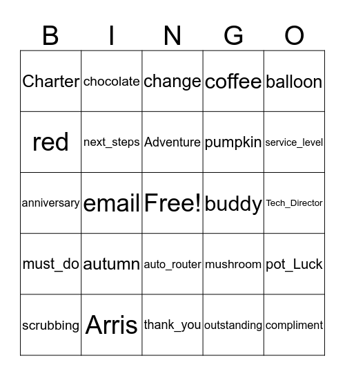 OSC Bingo Card