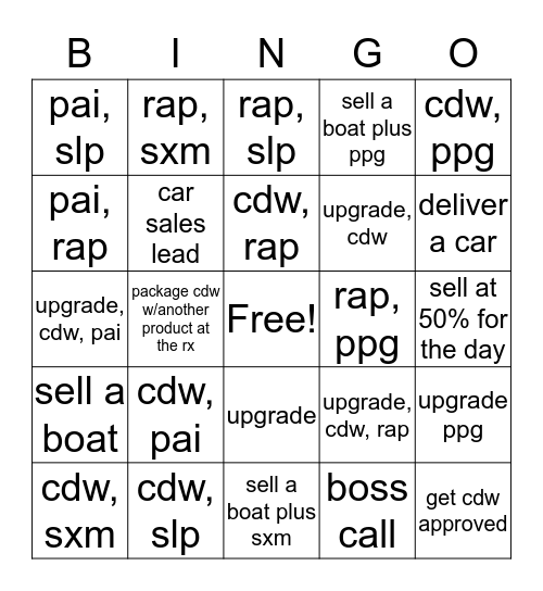 Enterprise Bingo Card