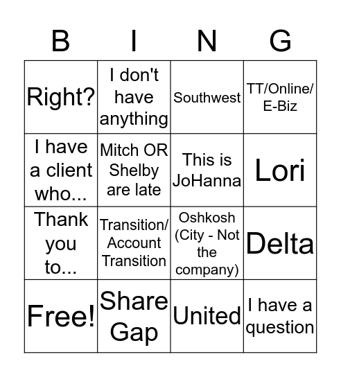 CS Call 5.5.17 Bingo Card