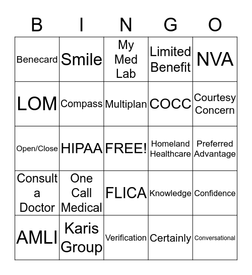 High Rollers Bingo Card